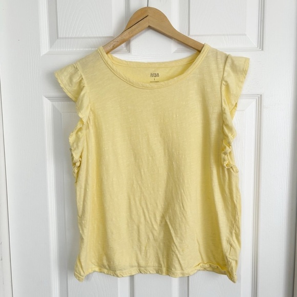 A.N.A ruffle cap sleeve top Size Large - Picture 1 of 6